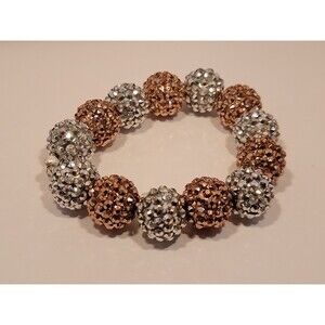 Handmade Brown and Silver Beaded Bracelet | Elegant Crystal‎ Jewelry